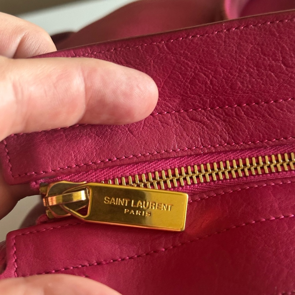 Saint Laurent Red Satchel with Gold Hardware - Picture 6 of 11